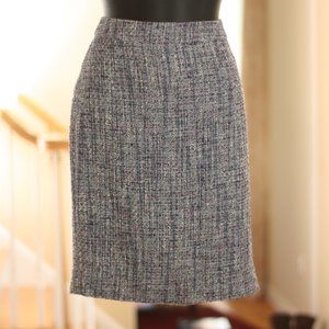 J. CREW Blue and White Tweed Skirt